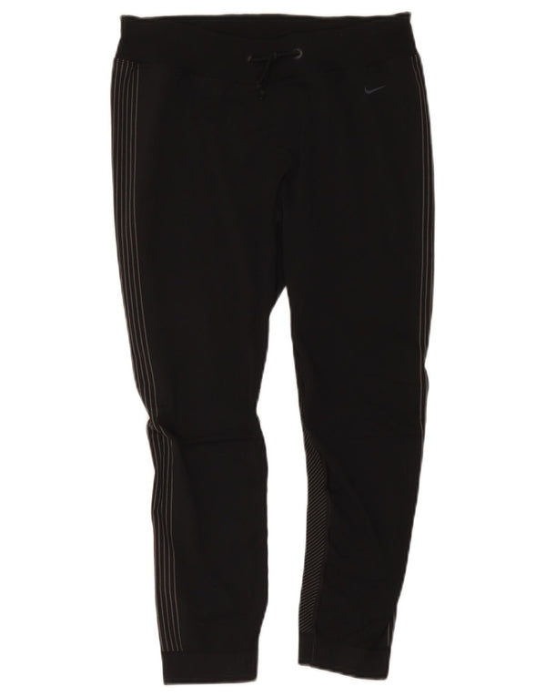 Nike Dame Dri Fit Capri Træningsdragt Bukser Joggers UK 14 Medium Sort