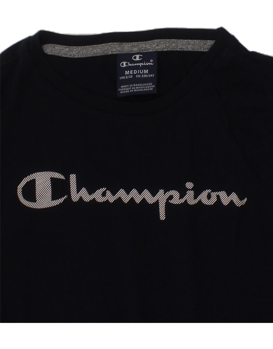 CHAMPION Boys Graphic Vest Top 9-10 Years Medium  Navy Blue Colourblock Vintage Champion and Second-Hand Champion from Messina Hembry 