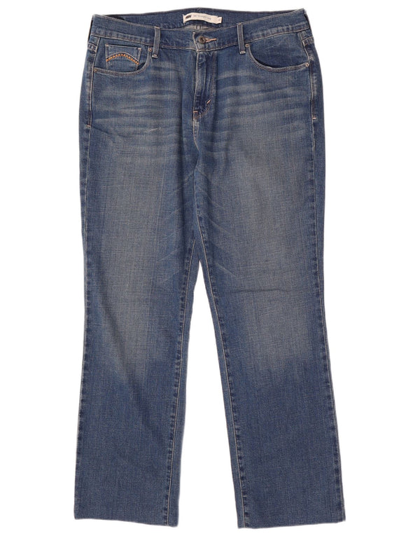 LEVI'S Dame 505 lige jeans US 12 Large W31 L29 Blå Bomuld