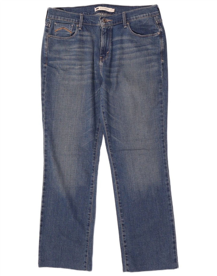 LEVI'S Dame 505 lige jeans US 12 Large W31 L29 Blå Bomuld