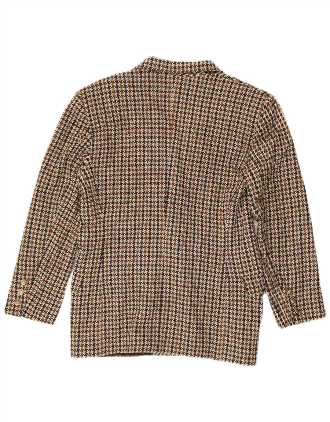 Vintage Dame Dobbeltradet Blazer Jacket US 10 Large Brown Houndstooth