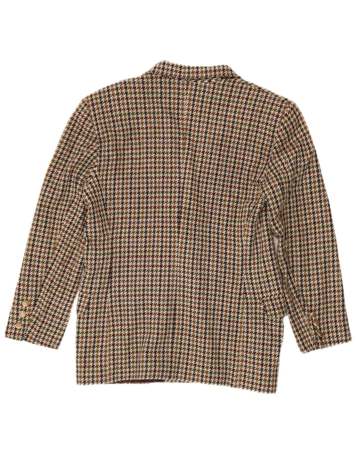 Vintage Dame Dobbeltradet Blazer Jacket US 10 Large Brown Houndstooth