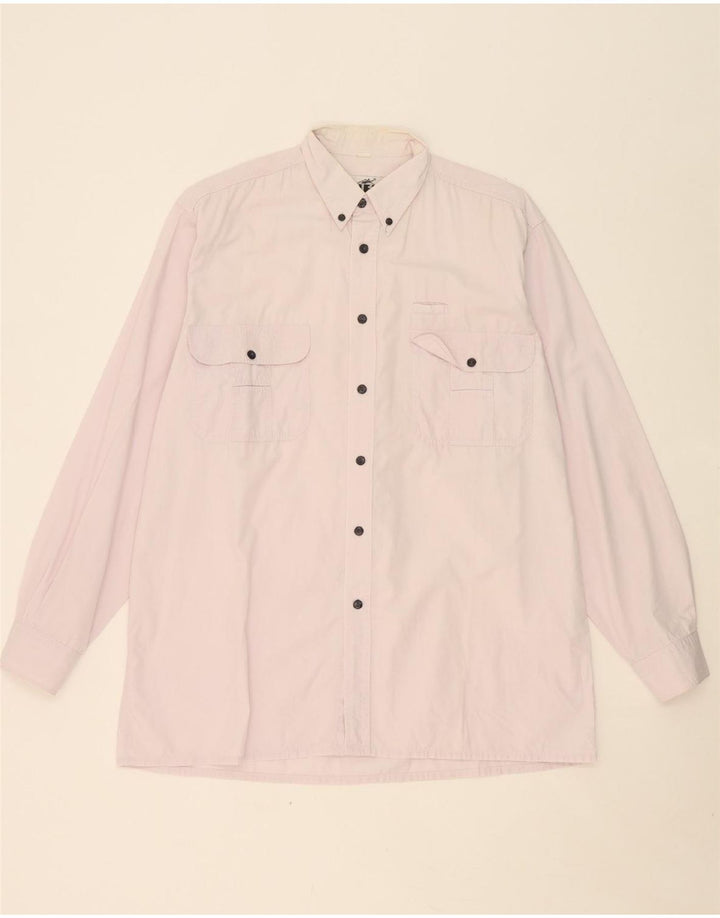 VINTAGE Mens Shirt Large Pink Cotton Vintage Vintage and Second-Hand Vintage from Messina Hembry 