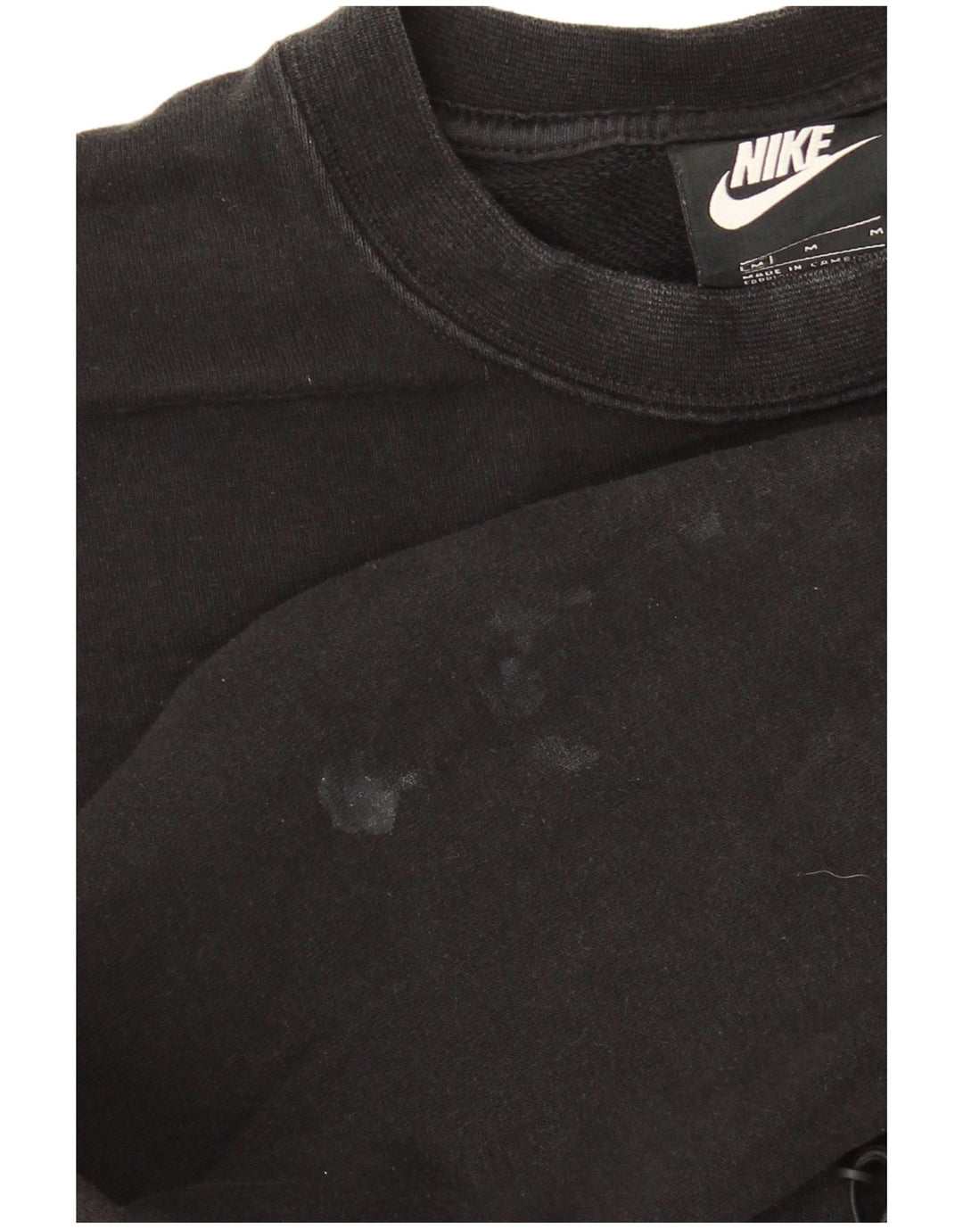 Nike Womens Graphic Crop Sweatshirt Jumper UK 12 Medium Sort Bomuld