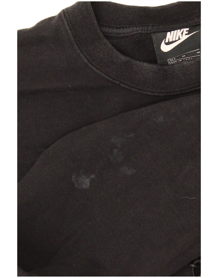 Nike Womens Graphic Crop Sweatshirt Jumper UK 12 Medium Sort Bomuld