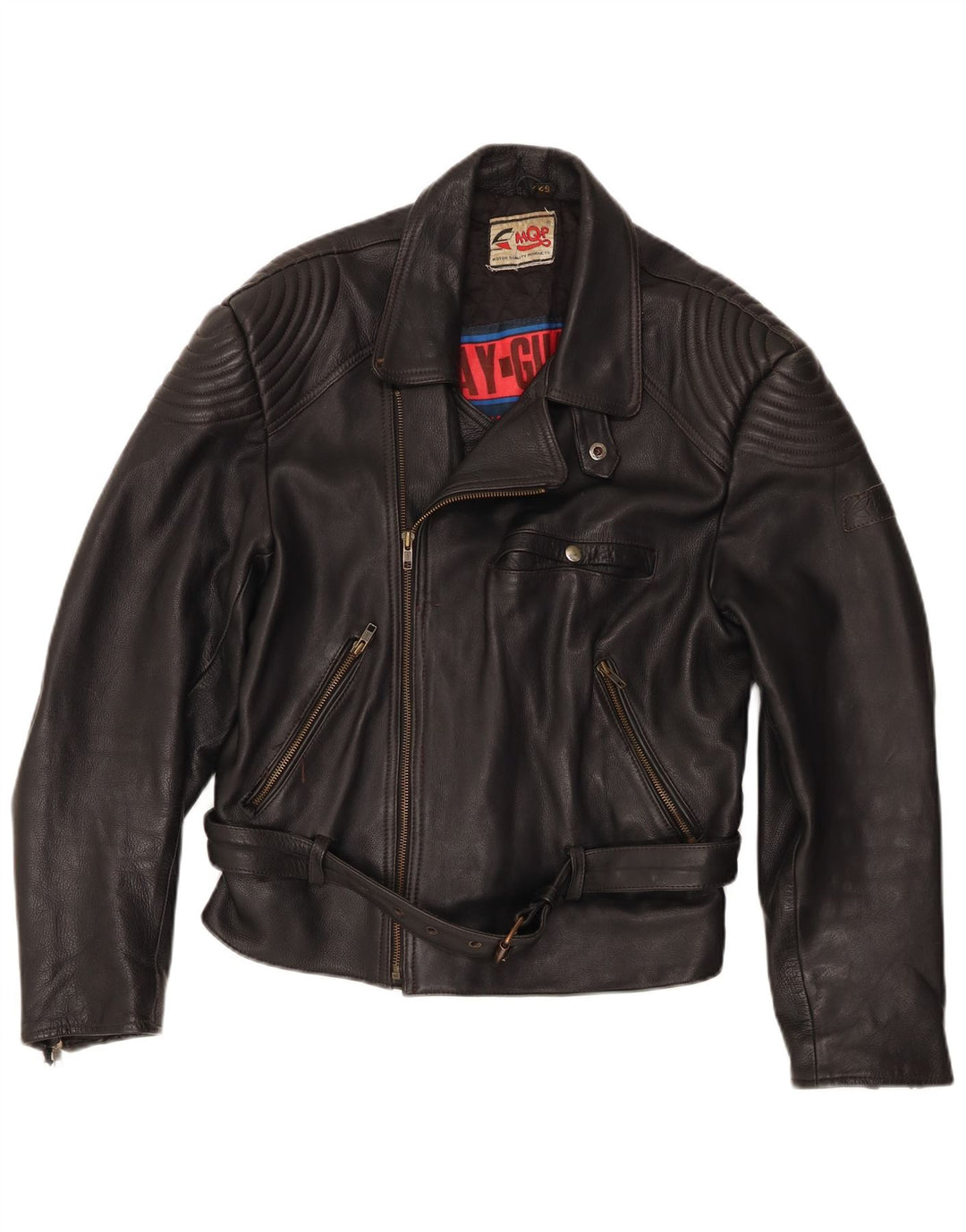 MQP Herre Motorcykel Læder Biker Jacket IT 52 XL Sort