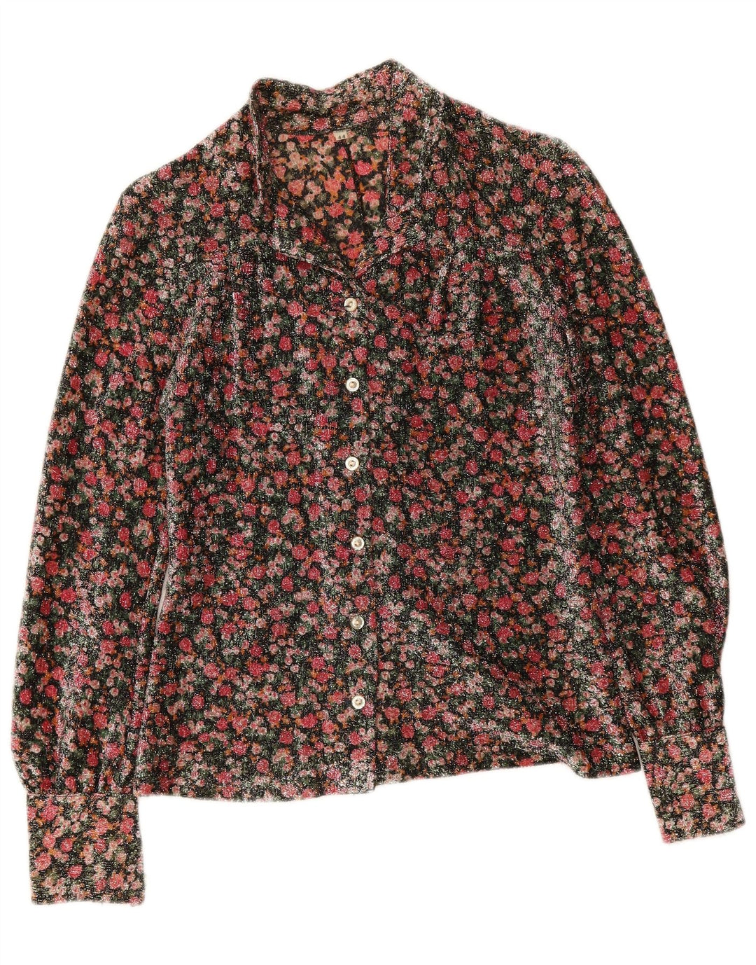Vintage Dame Shirt Bluse IT 44 Medium Multicolored Floral