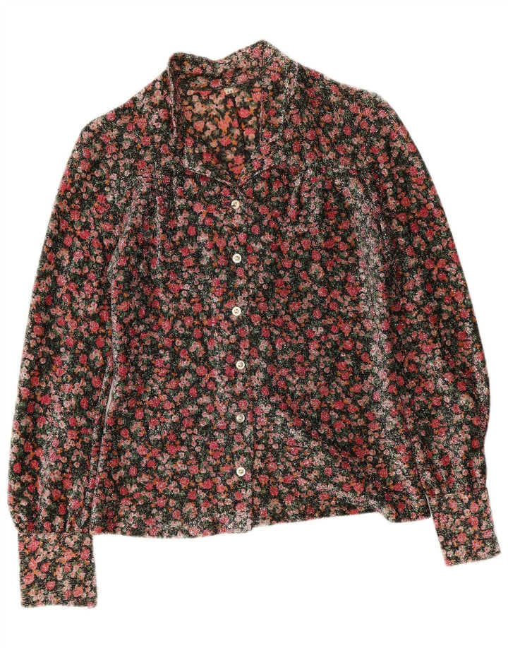 Vintage Dame Shirt Bluse IT 44 Medium Multicolored Floral