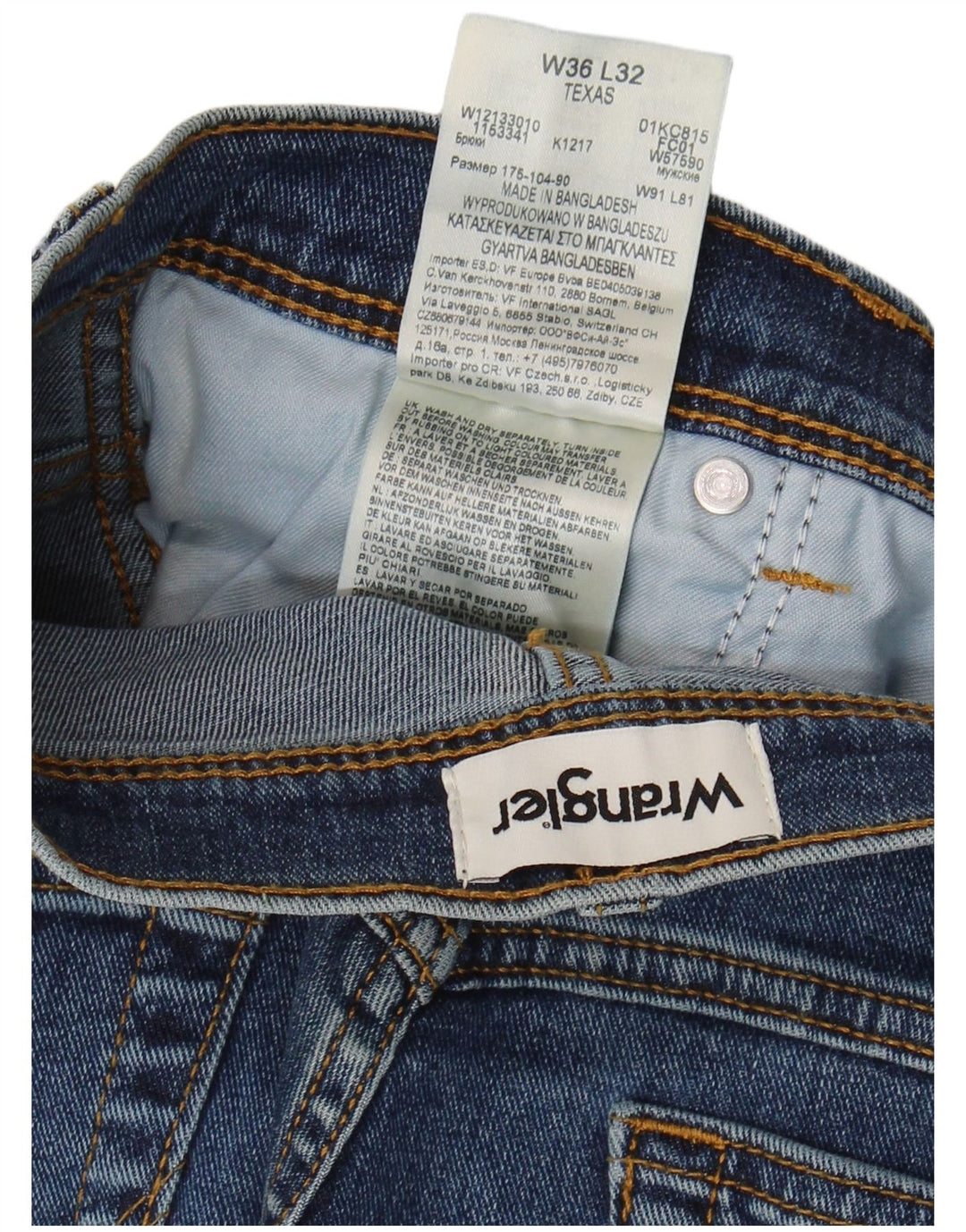 Wrangler Herre Texas Straight Jeans W36 L32 Blå Bomuld