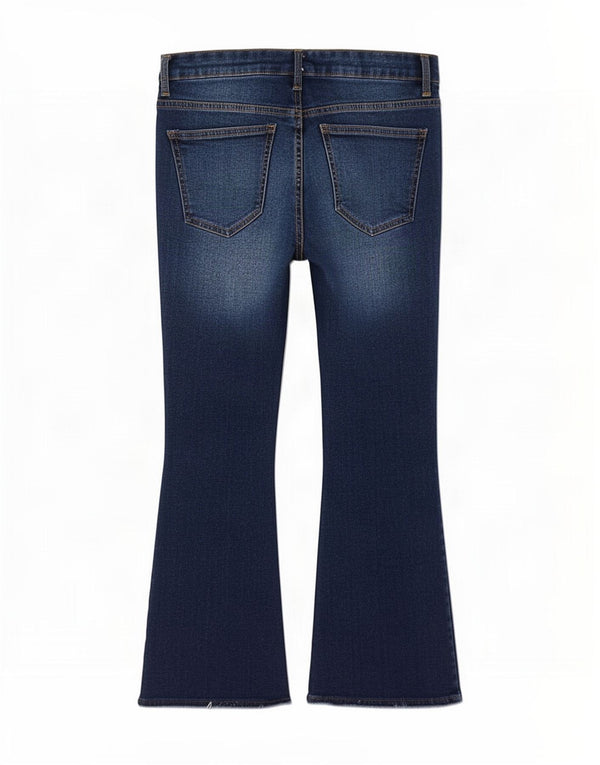 Zara Womens Crop Bootcut Jeans EU 38 Small W28 L25 Blue