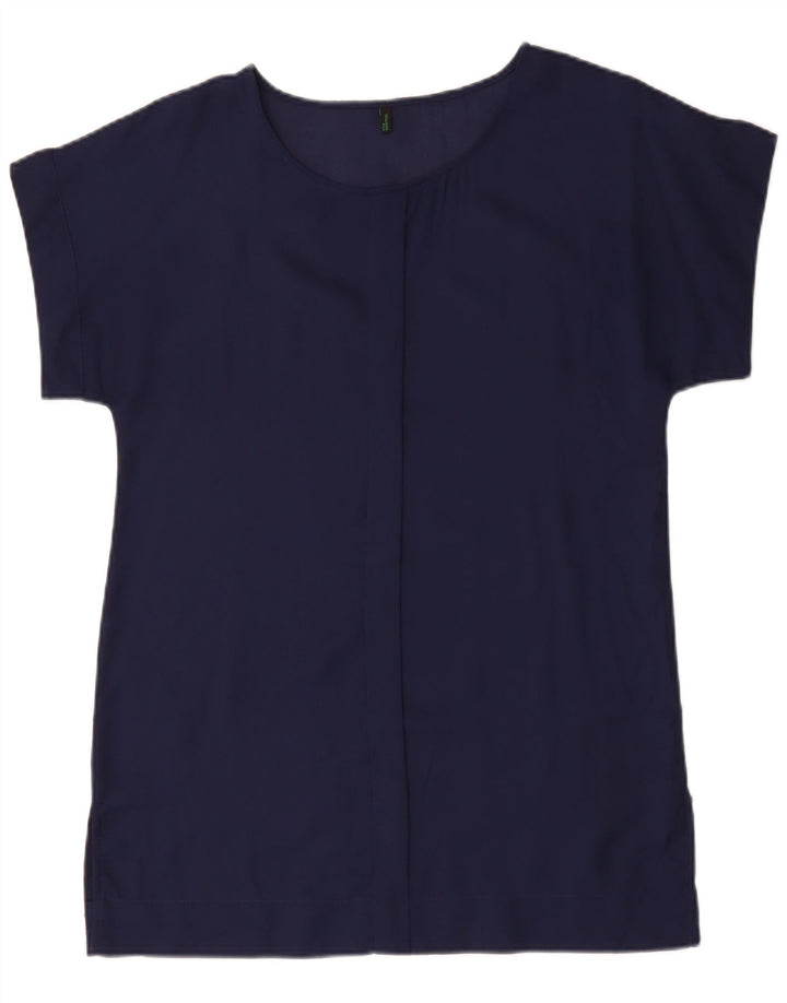 BENETTON Dame Tunika Kjole UK 14 Medium Navy Blue