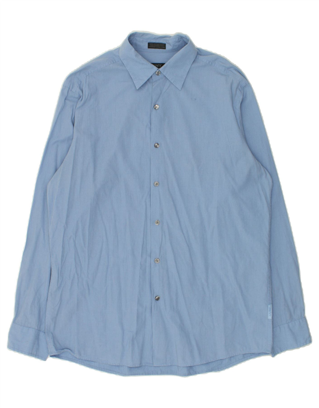 DKNY Mens Shirt Large Blue Spotted Cotton | Vintage Dkny | Thrift | Second-Hand Dkny | Used Clothing | Messina Hembry 