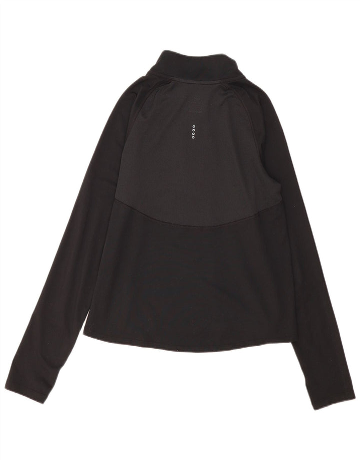 Nike Dame Dri Fit Pullover med lynlås-hals Træningsdragt Top UK 10 Lille Sort