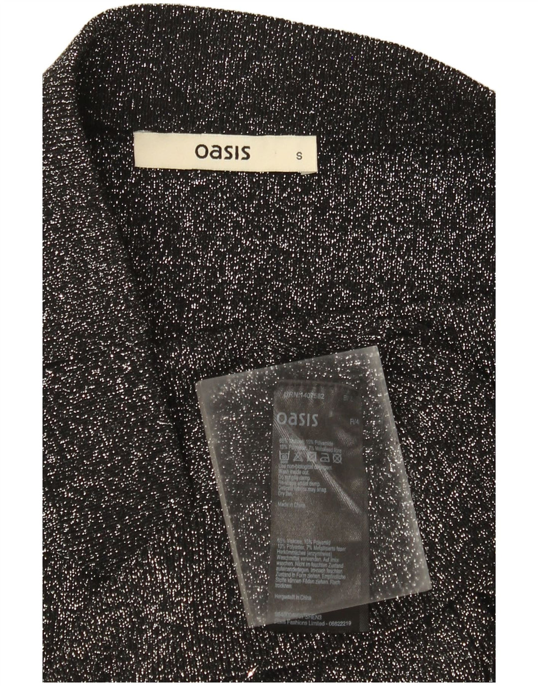 Oasis strikket lige nederdel til kvinder Small W26 Sort Flecked Viscose