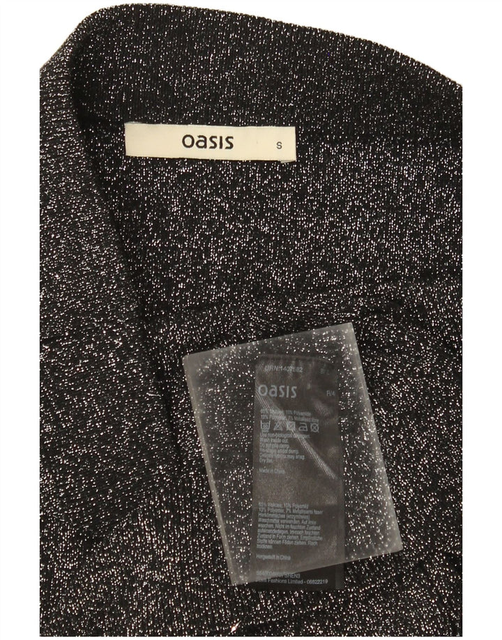 Oasis strikket lige nederdel til kvinder Small W26 Sort Flecked Viscose