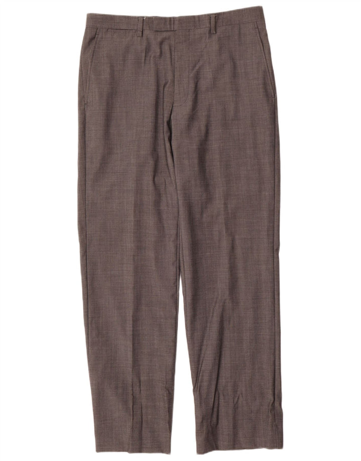 Marks & Spencer Herre Autograph Straight Suit Bukser W34 L31 Grå Uld