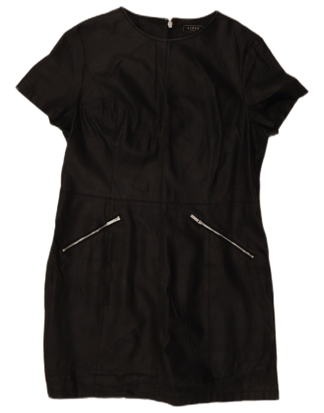 Lipsy Womens imiteret læderkjole UK 14 Medium Black Polyurethane