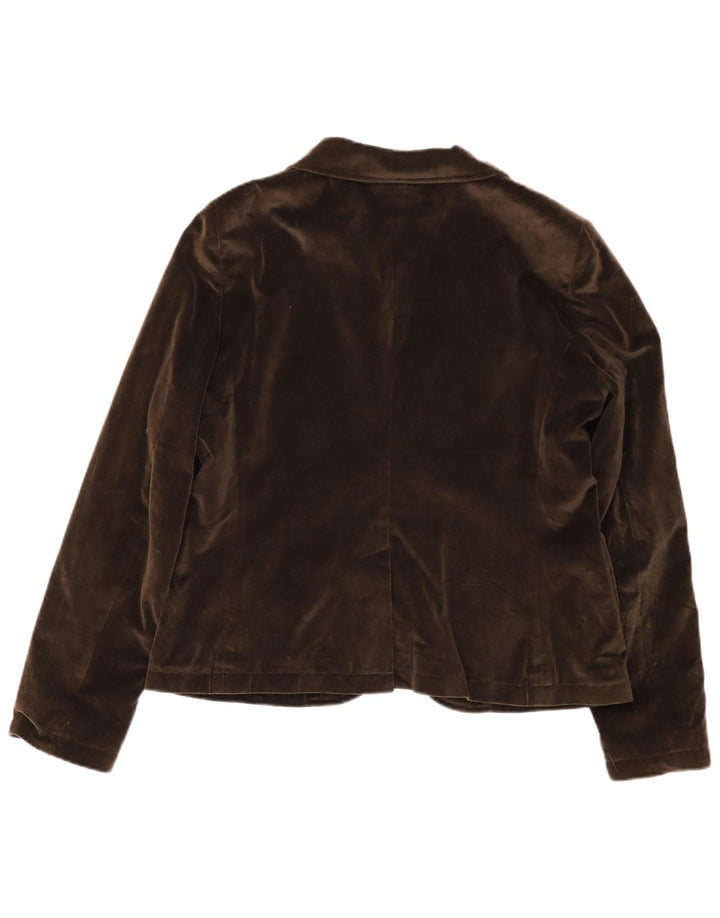 Henry Cottons Dame 2 Button Velvet Blazer Jacket IT 48 XL Brun Bomuld