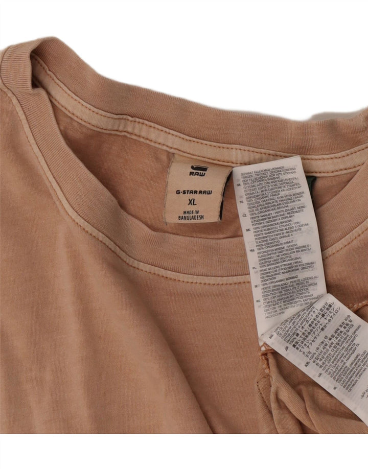 G-Star Herre T-Shirt Top XL Beige Bomuld