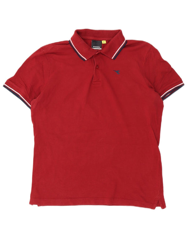 Diadora herre poloshirt Medium Bourgogne stribet bomuld