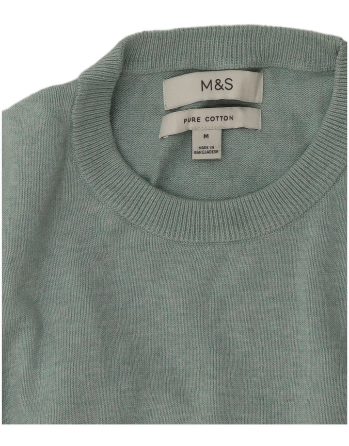 Marks & Spencer Herre sweater med rund hals, mellemblå bomuld