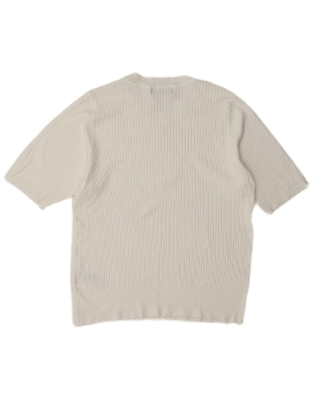 Marks & Spencer Dame Kortærmet Bluse Top UK 14 Medium White Viscose