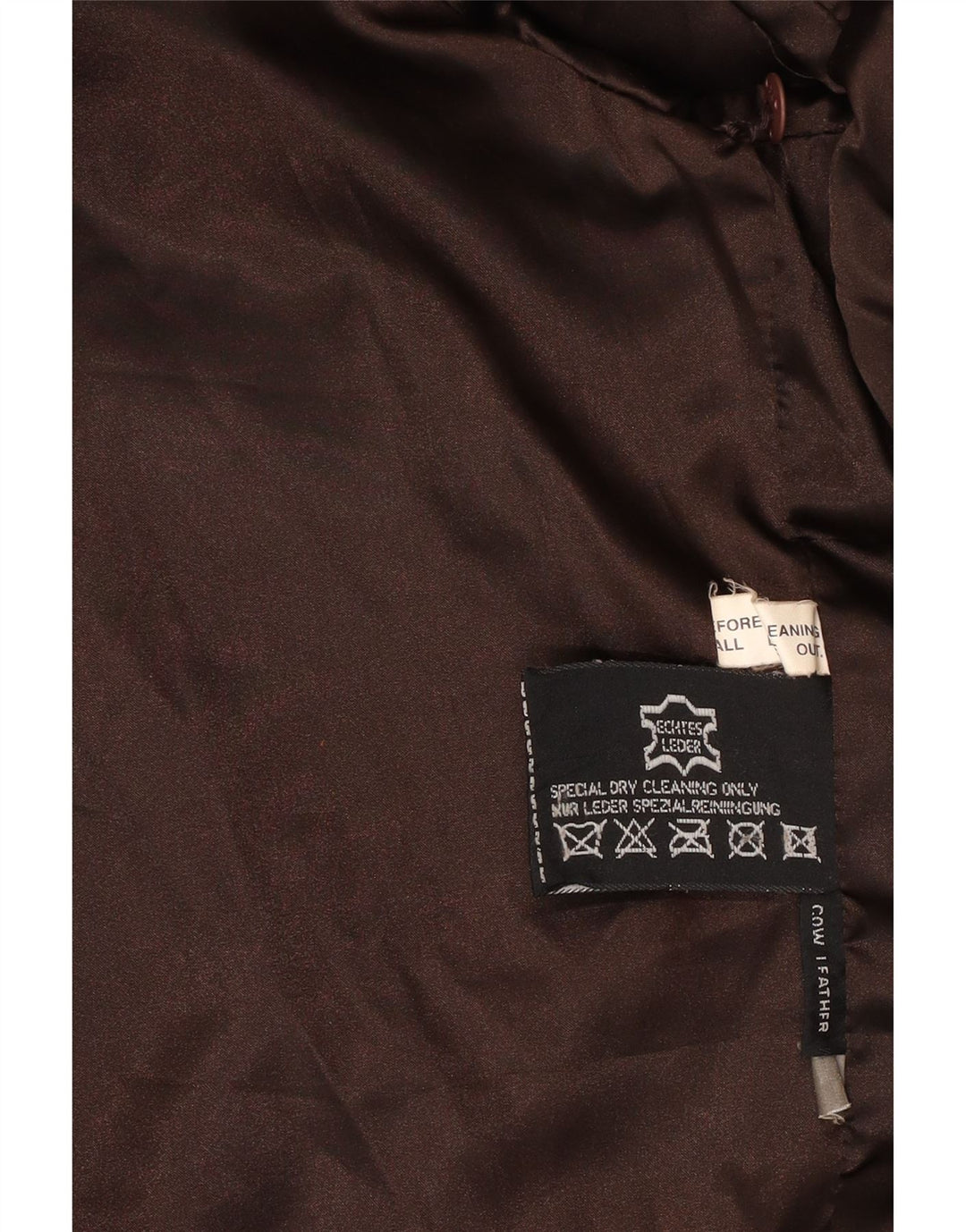 VINTAGE Herre Læderjakke UK 40 Stor Brun Læder