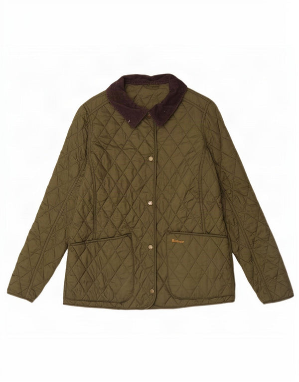 Barbour Quiltet jakke til kvinder UK 14 Stor Khaki Colourblock Polyamid
