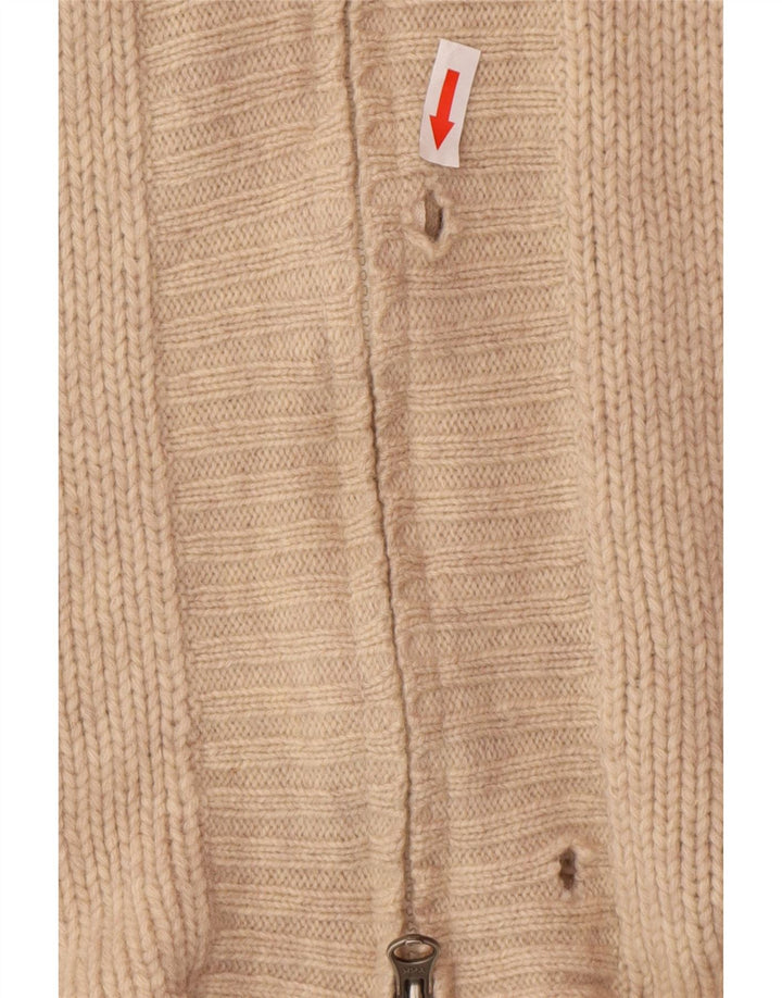 White Stuff Womens Longline Hooded Cardigan Sweater UK 12 Medium Beige