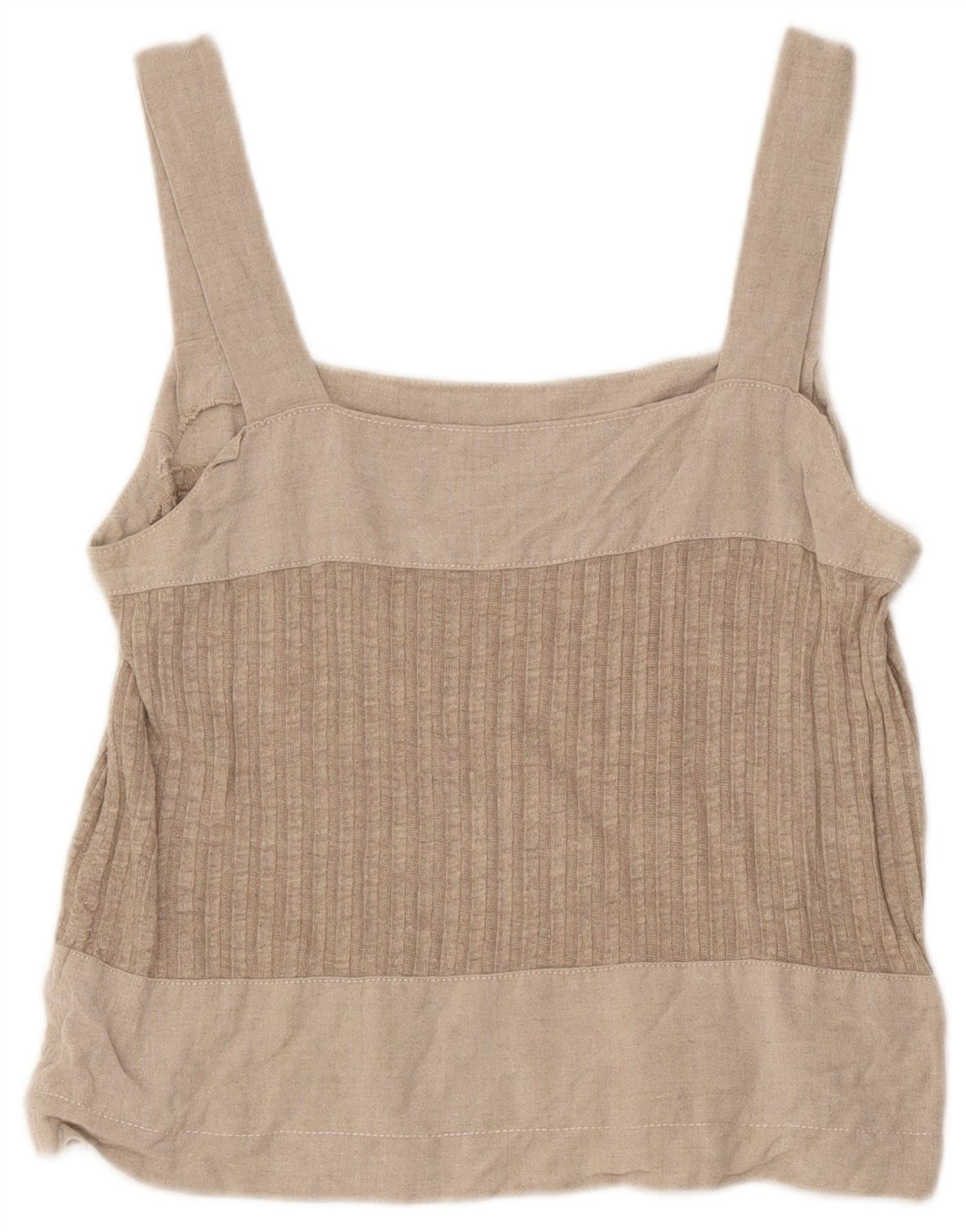 Vintage Dame Crop Cami Top UK 8 Small Grey Colourblock