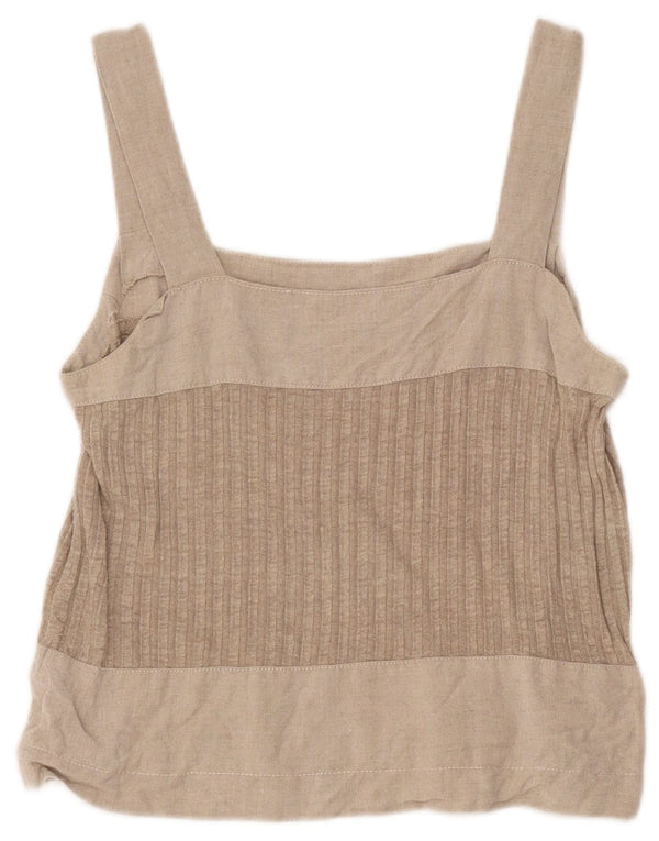 Vintage Dame Crop Cami Top UK 8 Small Grey Colourblock