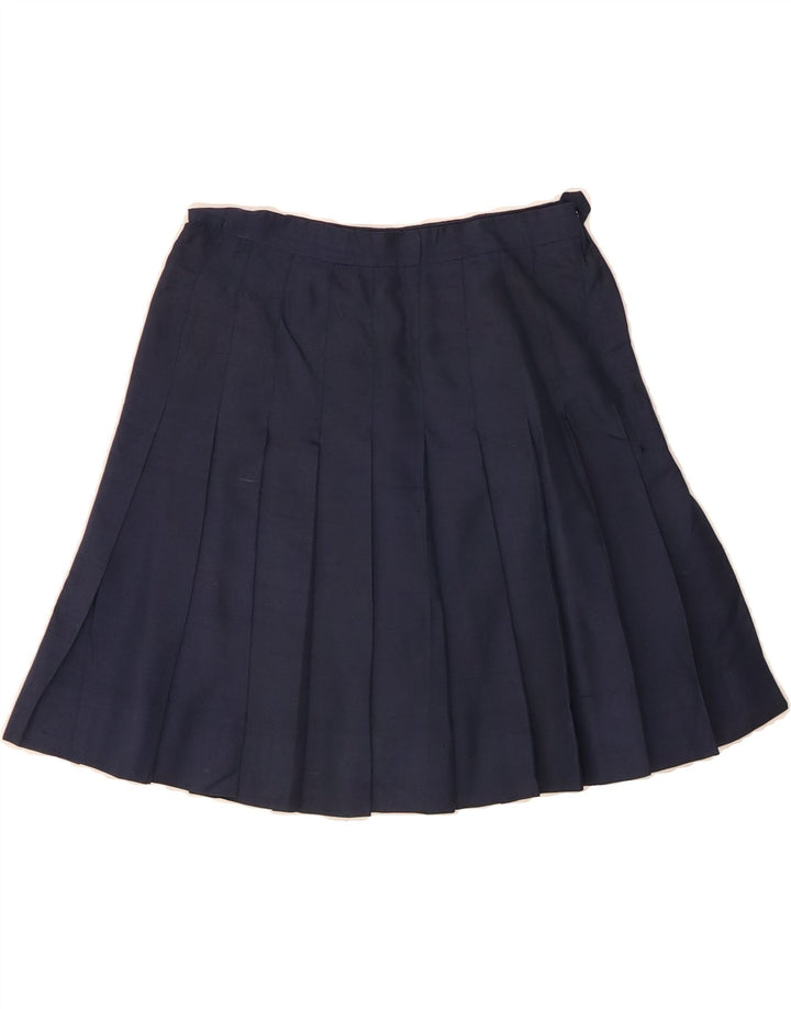 VINTAGE Womens Pleated Skirt W24 XS Navy Blue Vintage Vintage and Second-Hand Vintage from Messina Hembry 