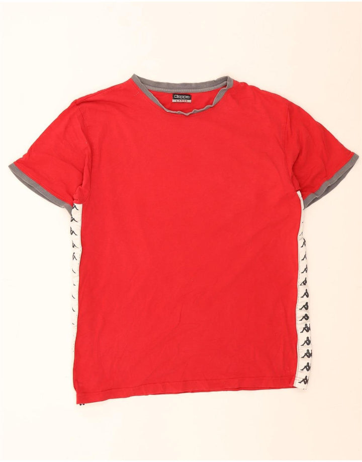Kappa Herre grafisk T-shirt Top Stor rød farveblok