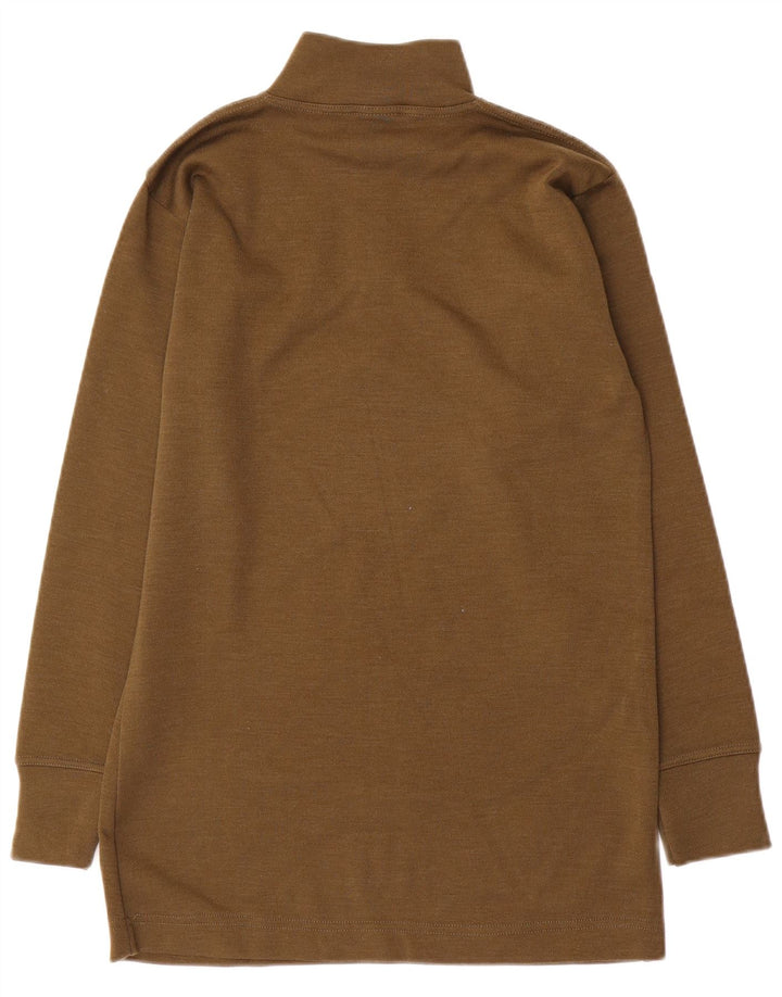 Vintage herre lynlås-hals sweater medium Khaki polyamid