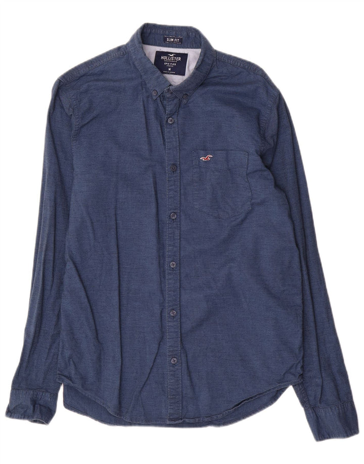 Hollister Herre Slim Fit skjorte Medium marineblå bomuld
