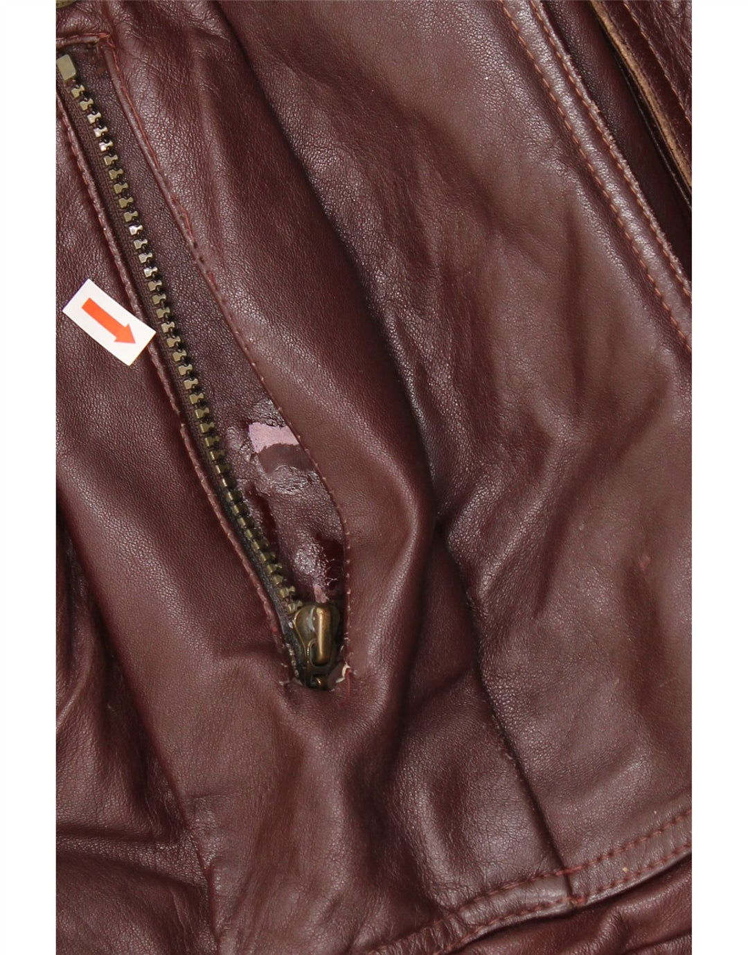 VINTAGE Mens Leather Jacket IT 56 3XL Brown Leather