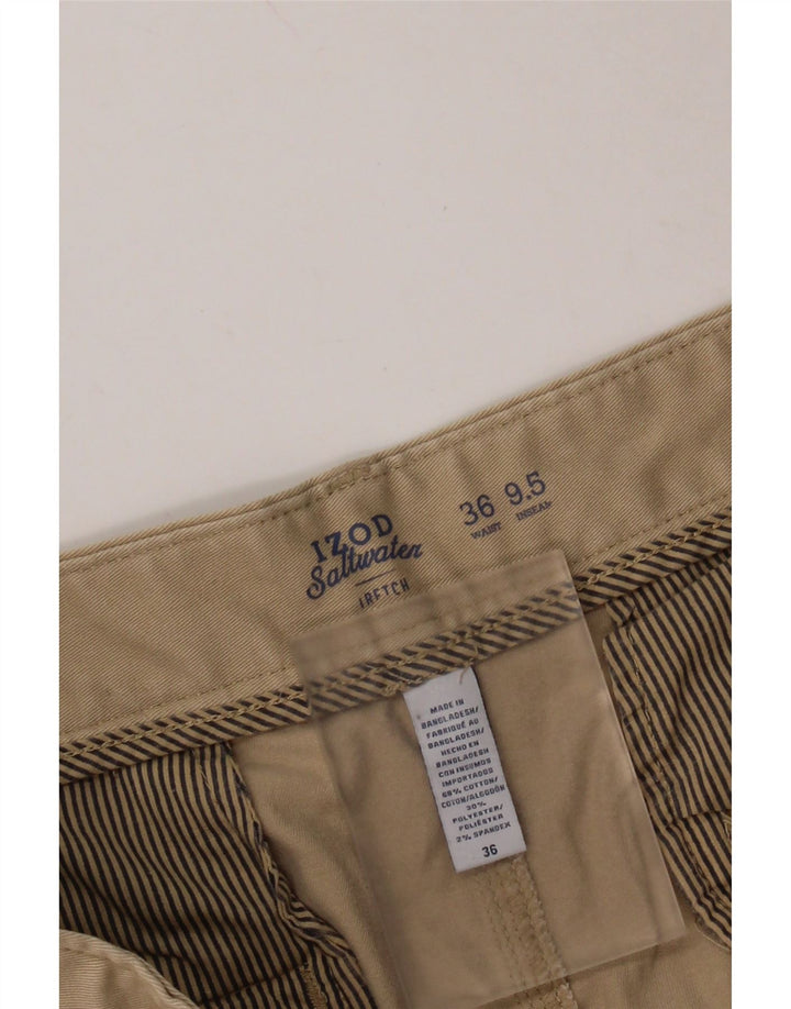 IZOD Herre Salt Water Chino Shorts W36 Stor Beige Bomuld
