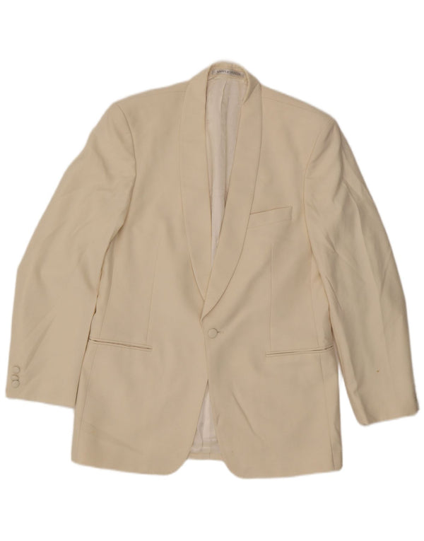 Marks & Spencer Herre lang 1-knaps blazerjakke UK 40 Medium Off White
