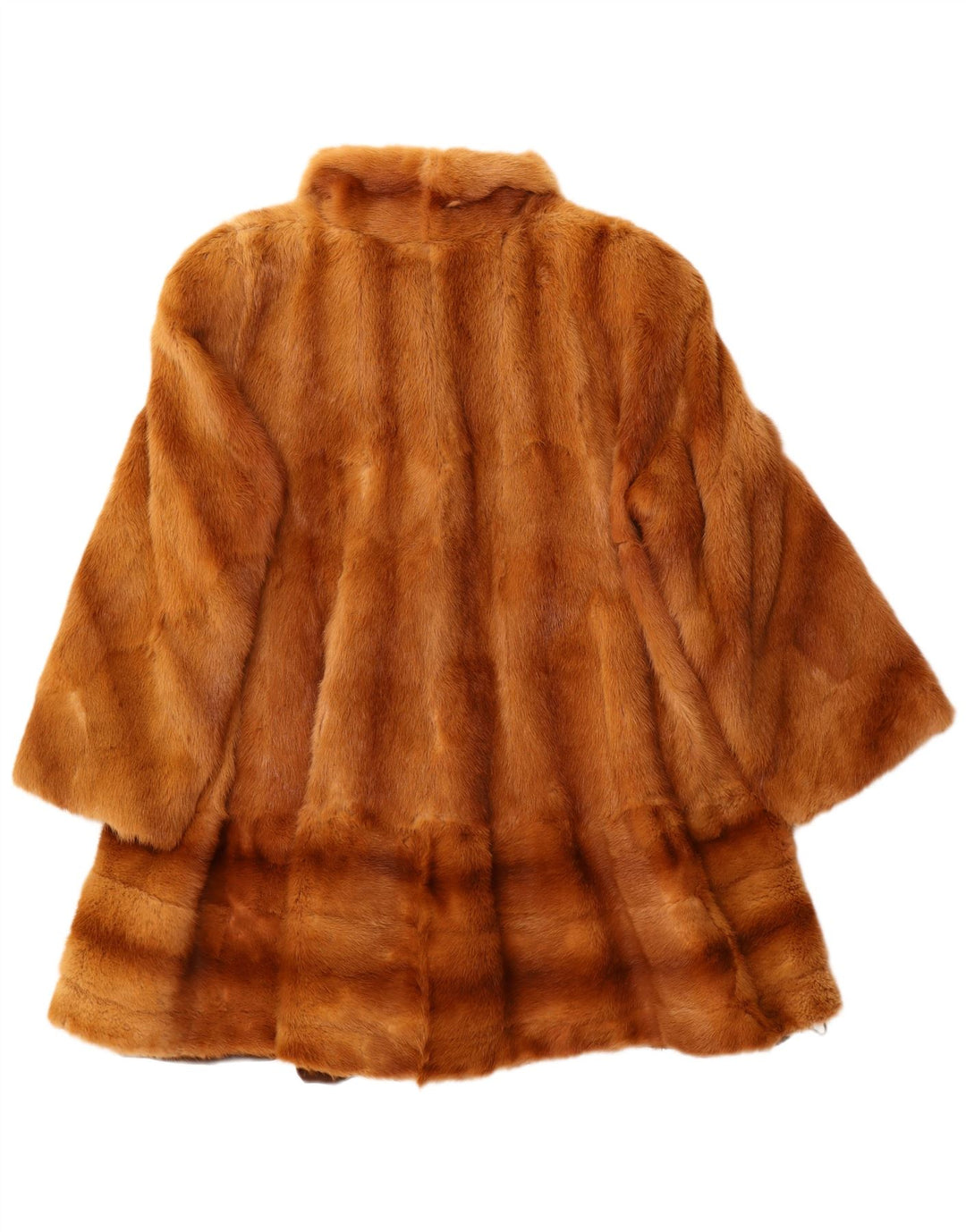 Vintage Dame Loose Fit Pelsfrakke UK 14 Stor Brun Stribet