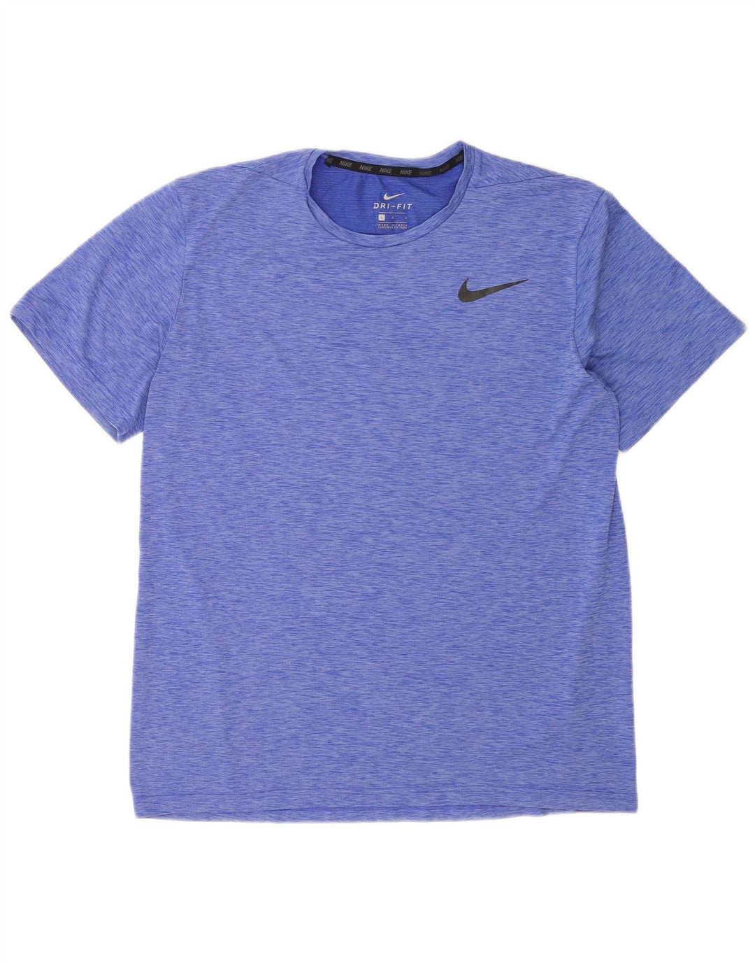 Nike Herre Dri Fit T-Shirt Top Stor blå Flecked Polyester