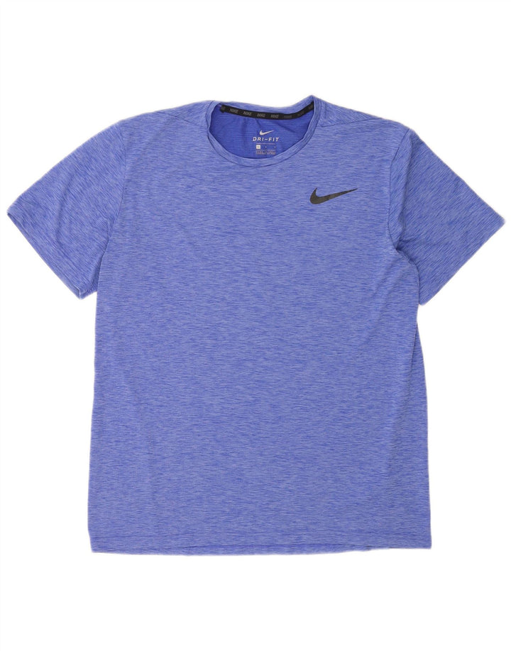 Nike Herre Dri Fit T-Shirt Top Stor blå Flecked Polyester