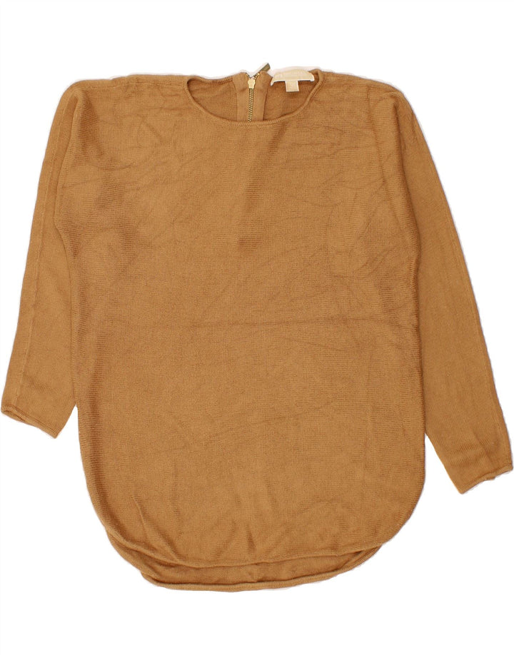 MICHAEL KORS Womens Crew Neck Jumper Sweater UK 14 Medium Beige Vintage Michael Kors and Second-Hand Michael Kors from Messina Hembry 