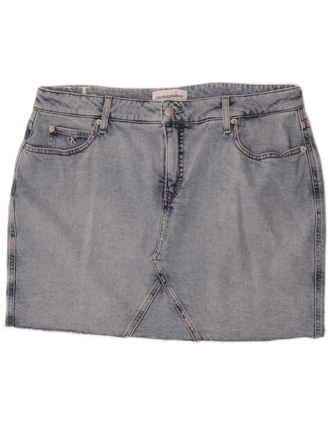 Calvin Klein Dame Mini Denim Nederdel W36 L17 Blå