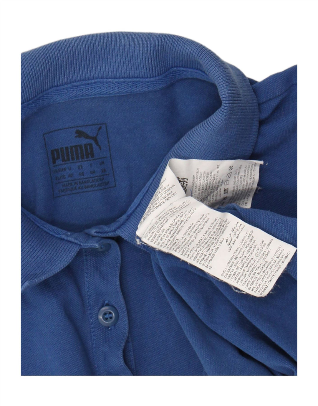 PUMA Womens Polo Shirt UK 16 Large  Blue Cotton Vintage Puma and Second-Hand Puma from Messina Hembry 