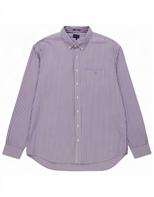 Gant herreskjorte str. 49/50 19 3/4 4XL blå nålestribet bomuld