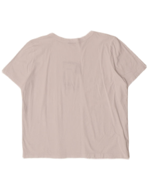 Zara Womens Graphic T-Shirt Top UK 14 Large White Cotton