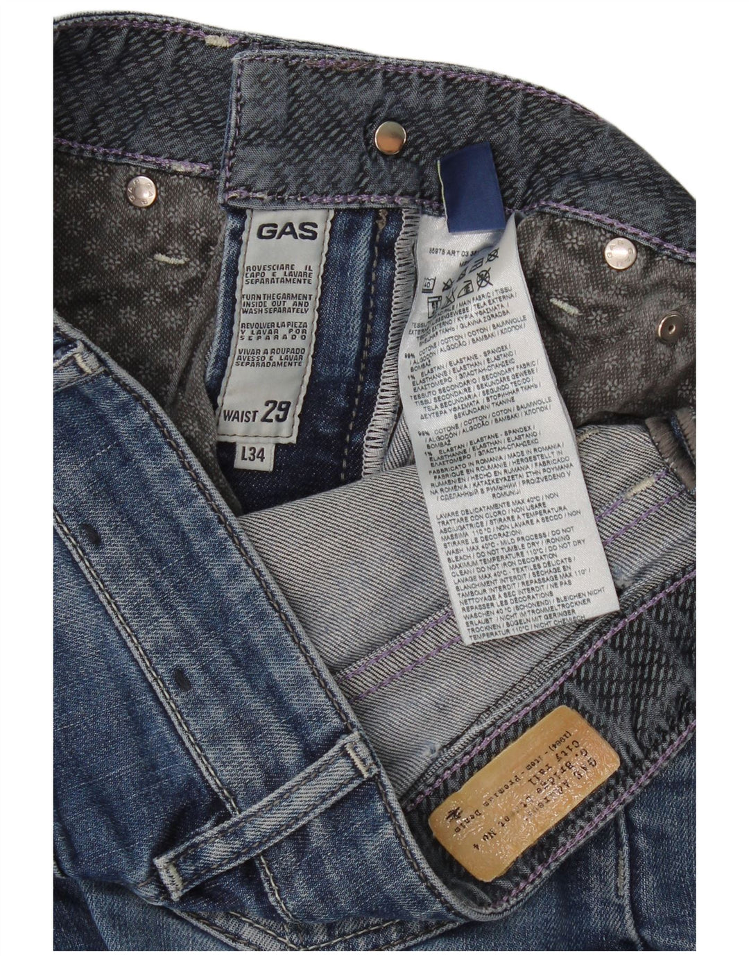 Gas Straight Jeans til kvinder W29 L30 Blå Bomuld