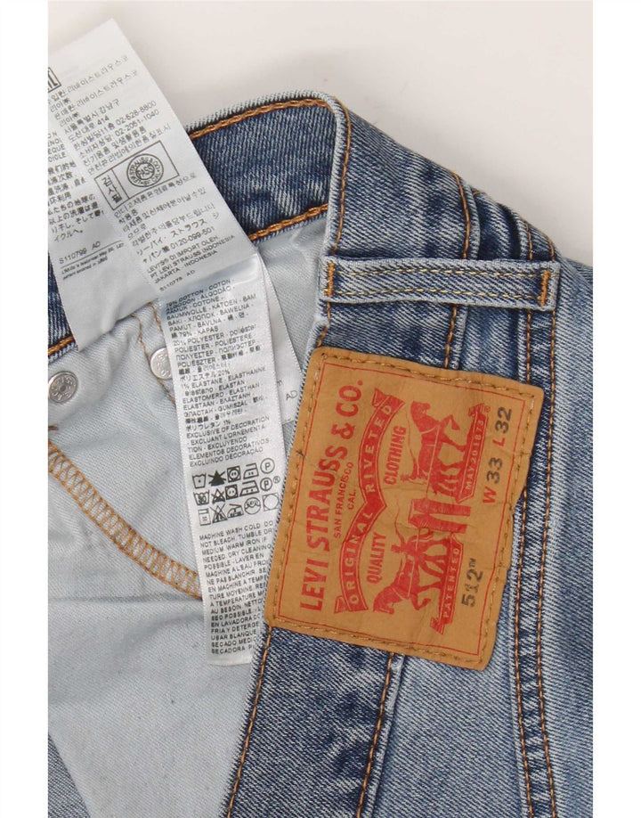 Levi's Herre 512 Slim Tapered Jeans W33 L32 Blå Bomuld
