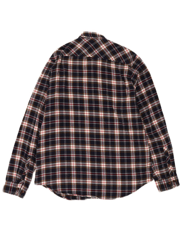 Superdry Mens Regular Fit Flannel Shirt XL Navy Blue Check Cotton