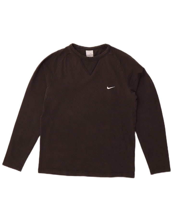 Nike Herre Top Langærmet UK 36/38 Small Black Bomuld